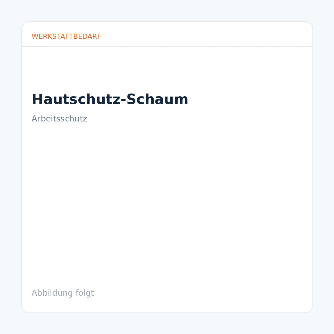 Hautschutz-Schaum zum Auftragen vor der Arbeit in Werkstatt und Industrie