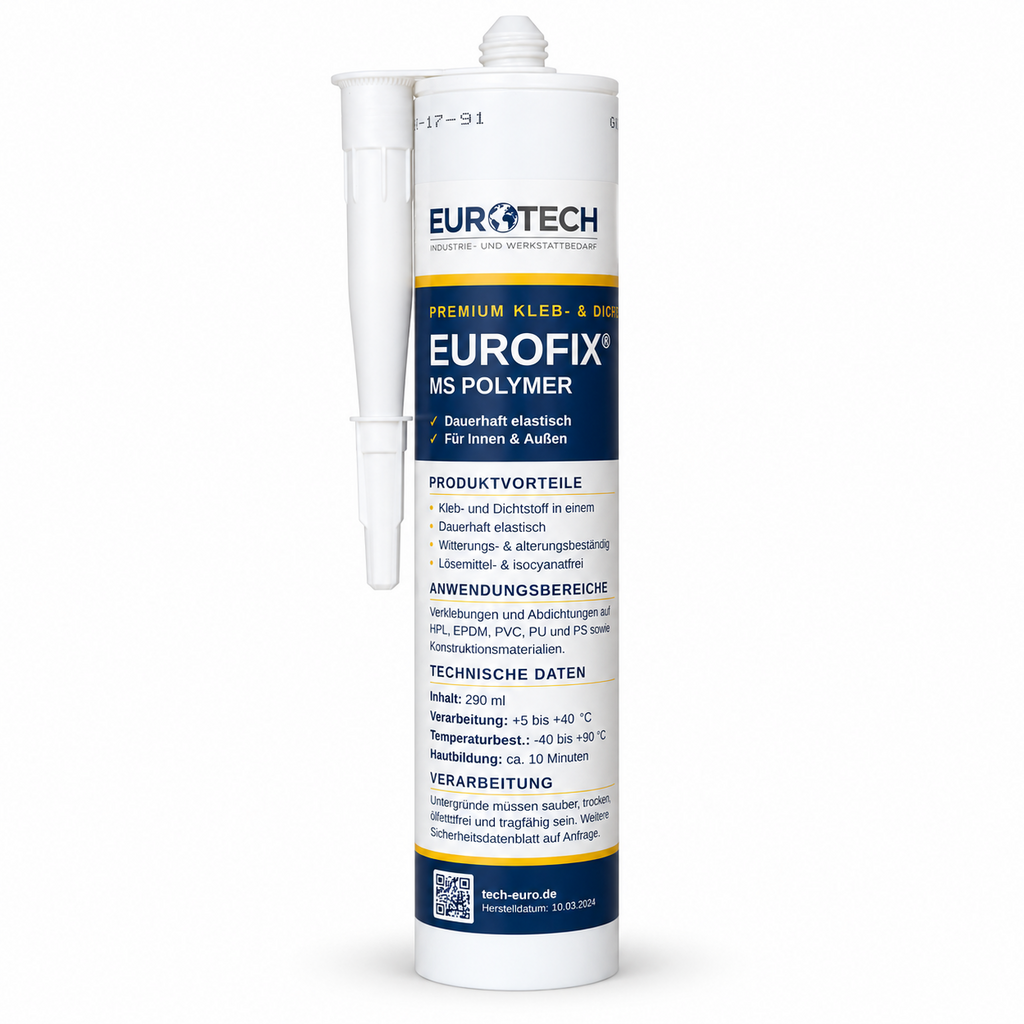 EUROFIX MS Polymer, weiße Ausführung auf weißem Hintergrund