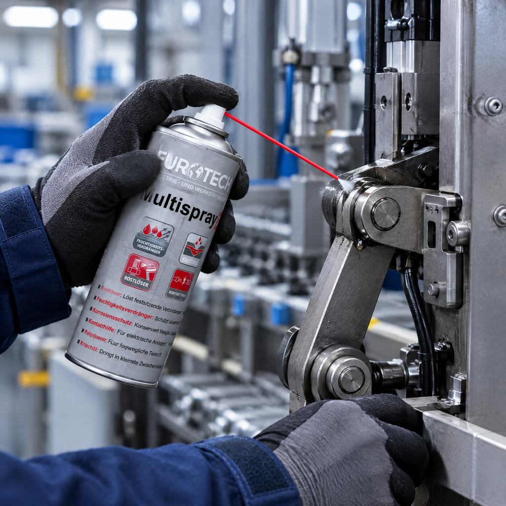 Illustrative Anwendungsszene: Multispray an einem Maschinengelenk