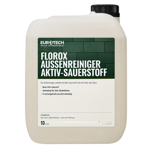 Außenreiniger Aktiv-Sauerstoff – Produktvisualisierung des 10-Liter-Kanisters